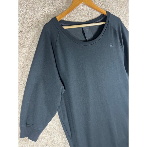 G Star Raw Correctline Shirt Dress Womens L Black 3/4 Sleeve Casual Mini - Picture 5 of 8